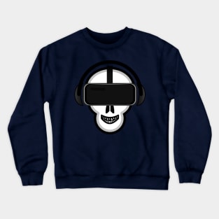 Skull Wearing a Virtual Reality Gaming Headset Crewneck Sweatshirt